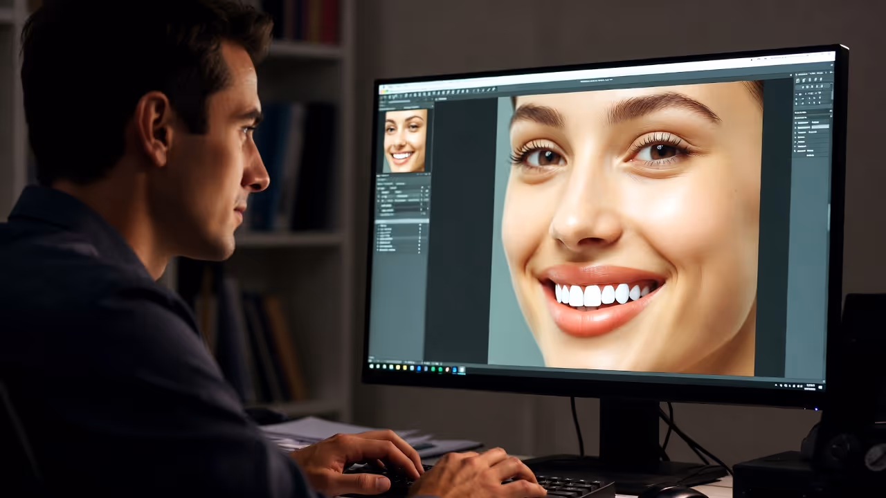 Retouched portraits for social media