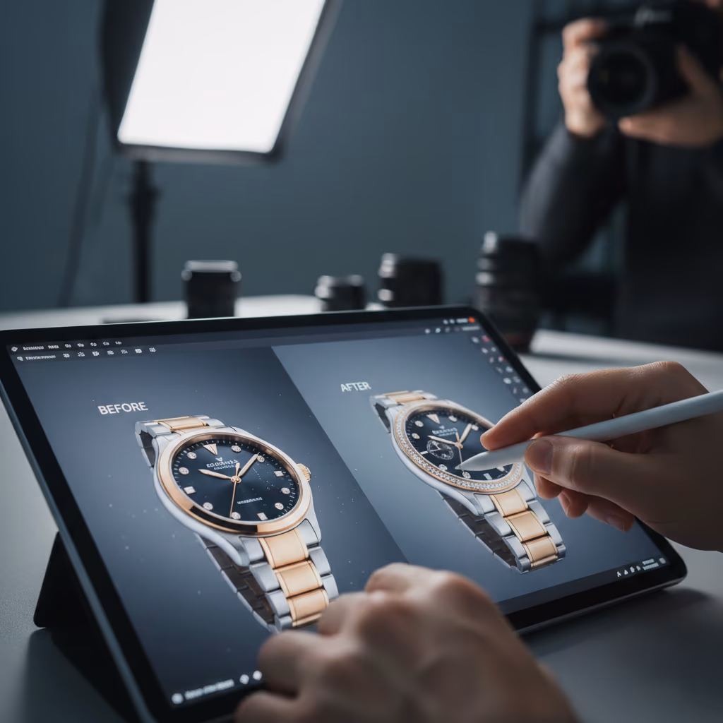 High-quality product photo editing